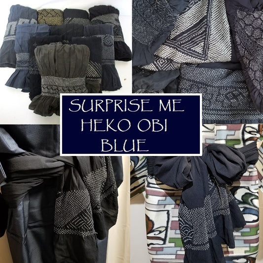 "Surprise Me - Blue" Vintage Heko Obi