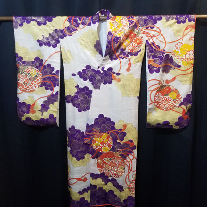 "Purple Plum Blossoms" Vintage Girl's Kimono