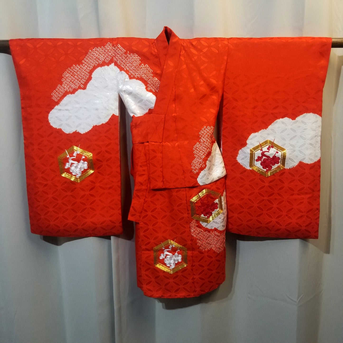 "Brilliant Clouds" Vintage Girl's Kimono