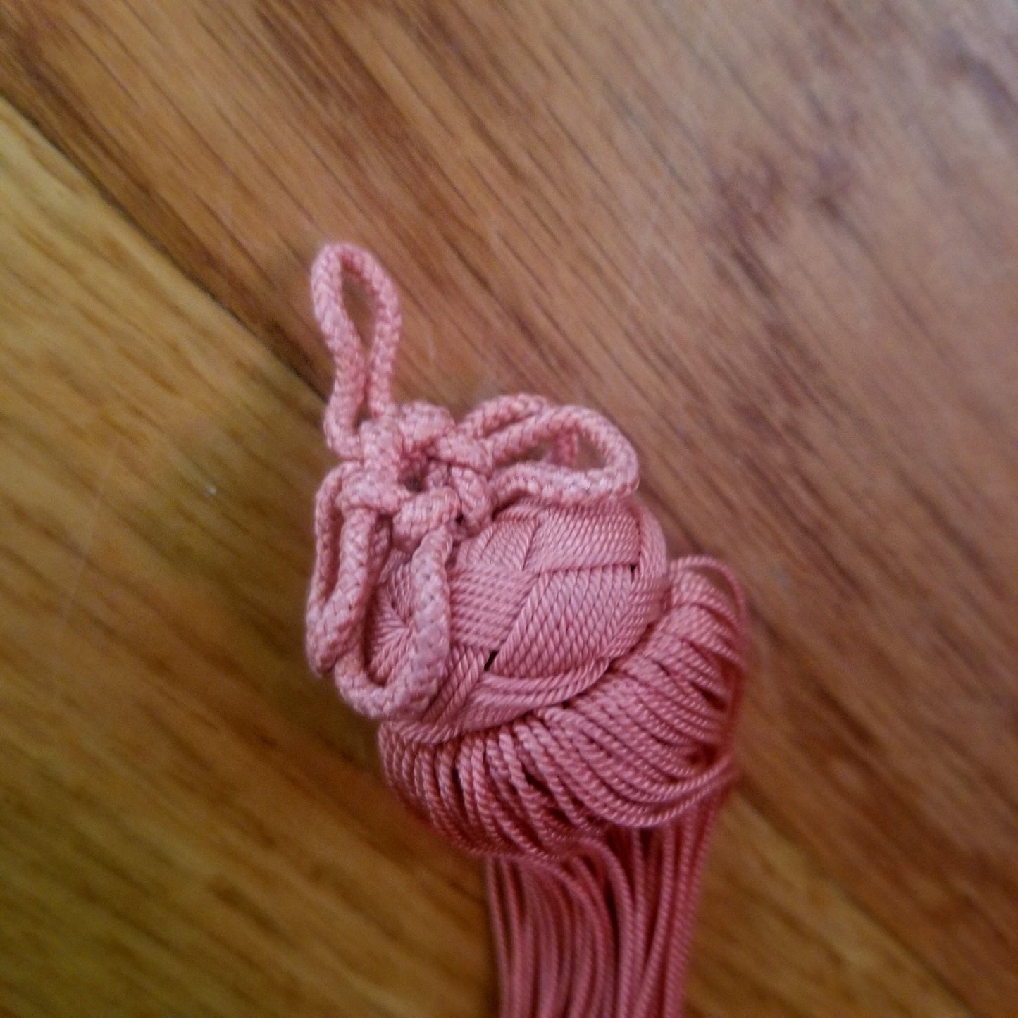 "Tortoise and Pink" Handwoven Tassels