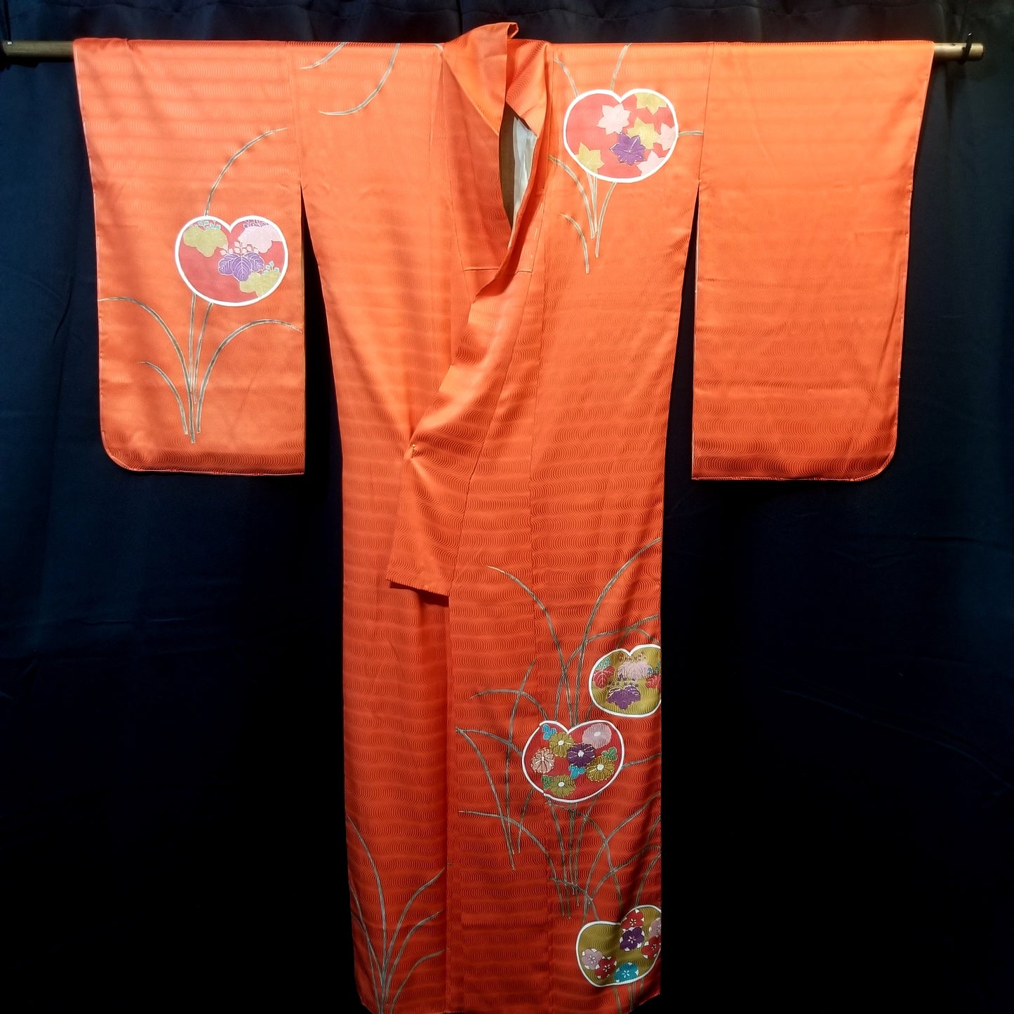 "Heart Lillies" Vintage Japanese Kimono
