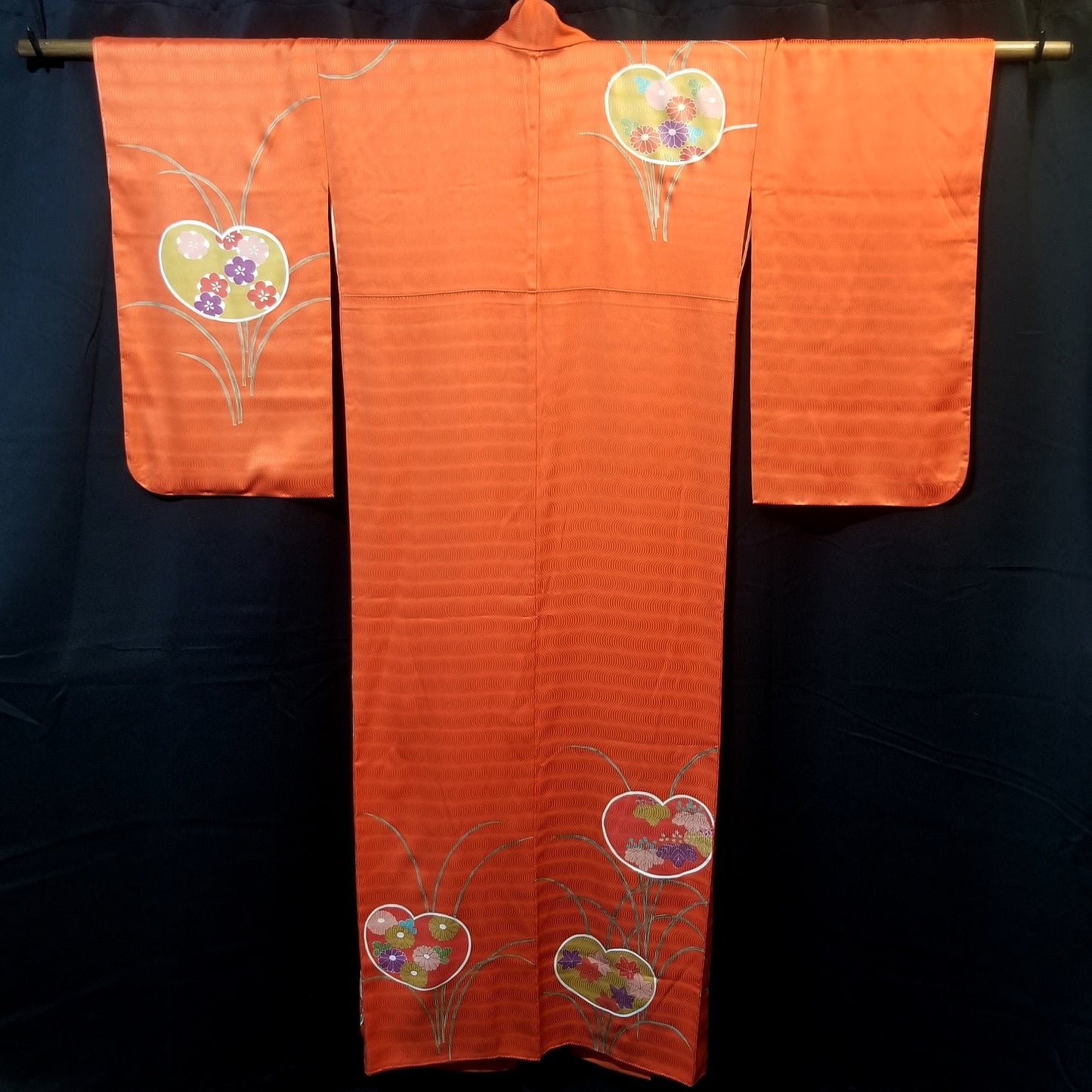 "Heart Lillies" Vintage Japanese Kimono