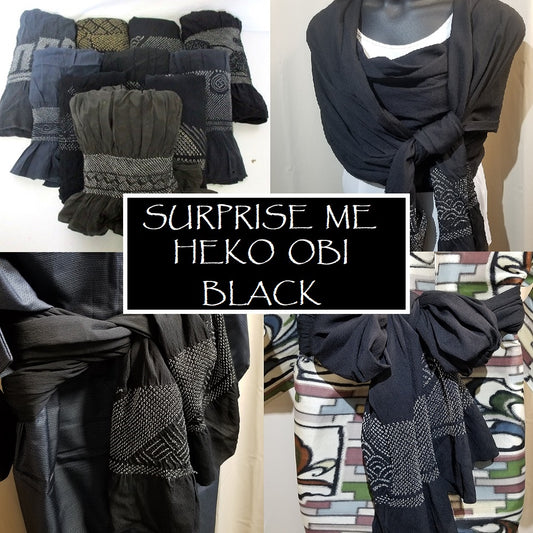 "Surprise Me - Black" Vintage Heko Obi