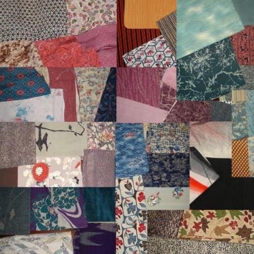 "1 lb Bundle Mix of Japanese Kimono Fabric" - Kyoto Kimono