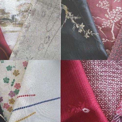 "1 lb Bundle Mix of Japanese Kimono Fabric" - Kyoto Kimono