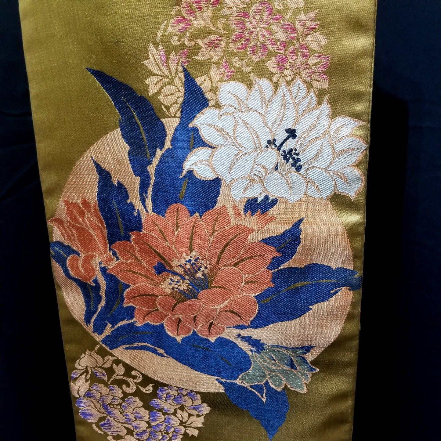 "Satin Gold Floral" Vintage Nagoya Obi