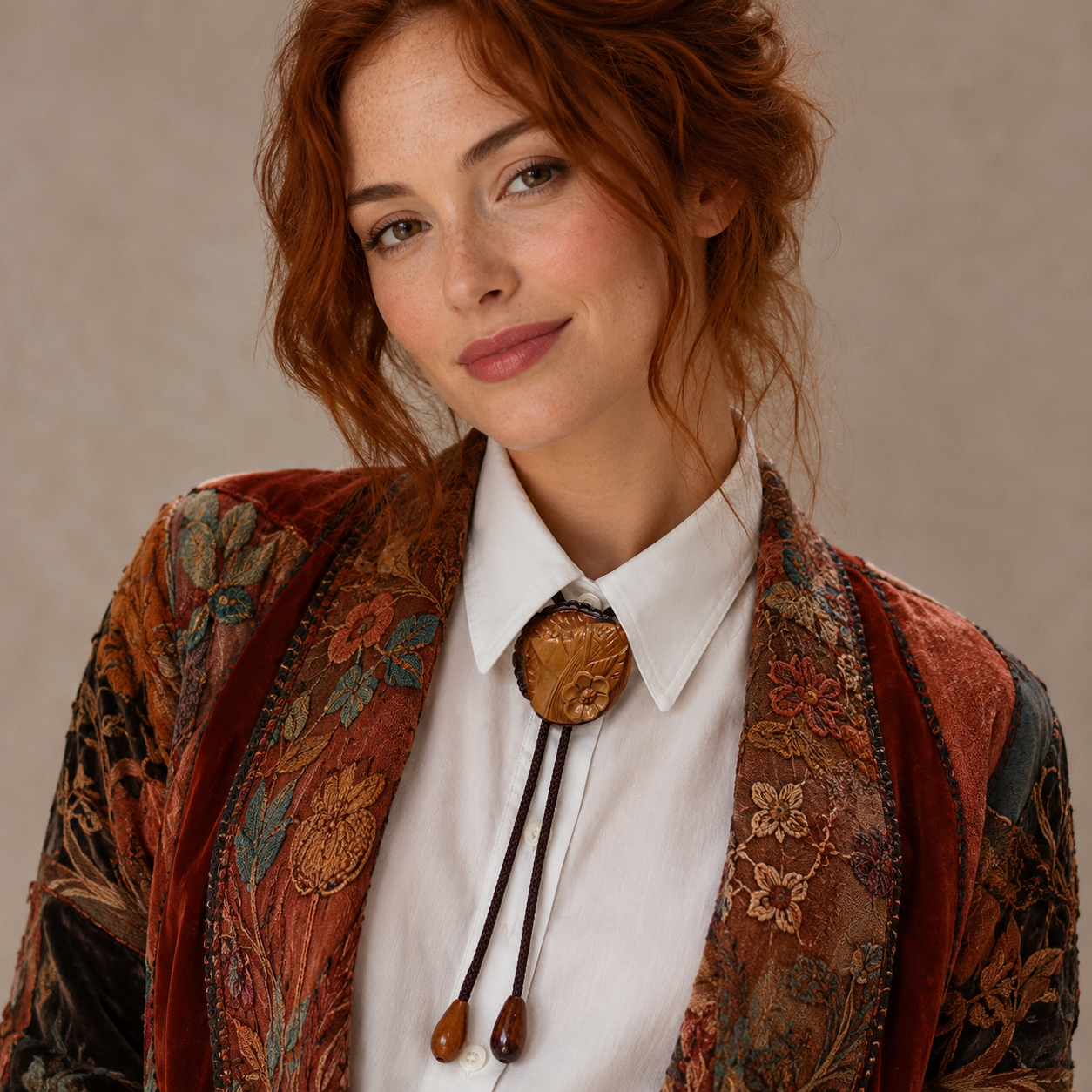 "Woodland Muse" Vintage Bolo Tie