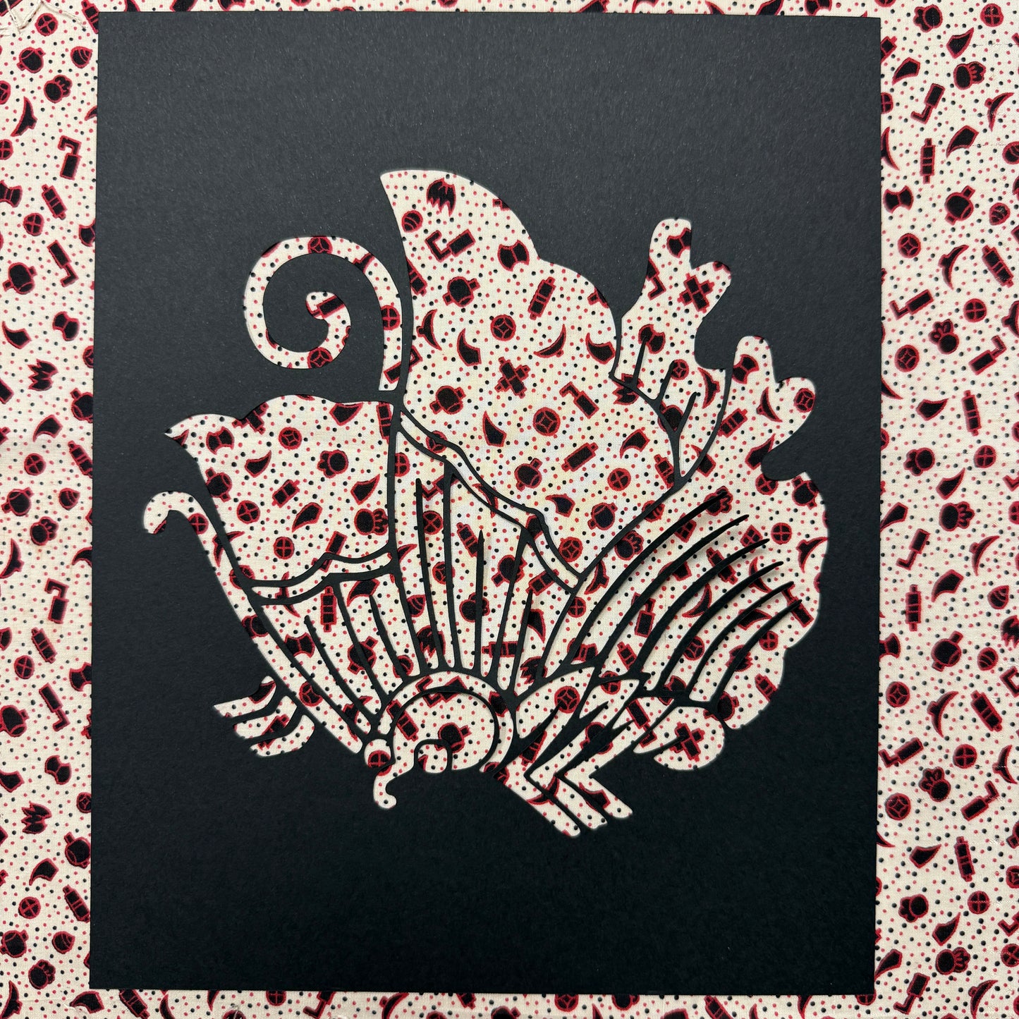 "Butterfly Crest" Katagami Art