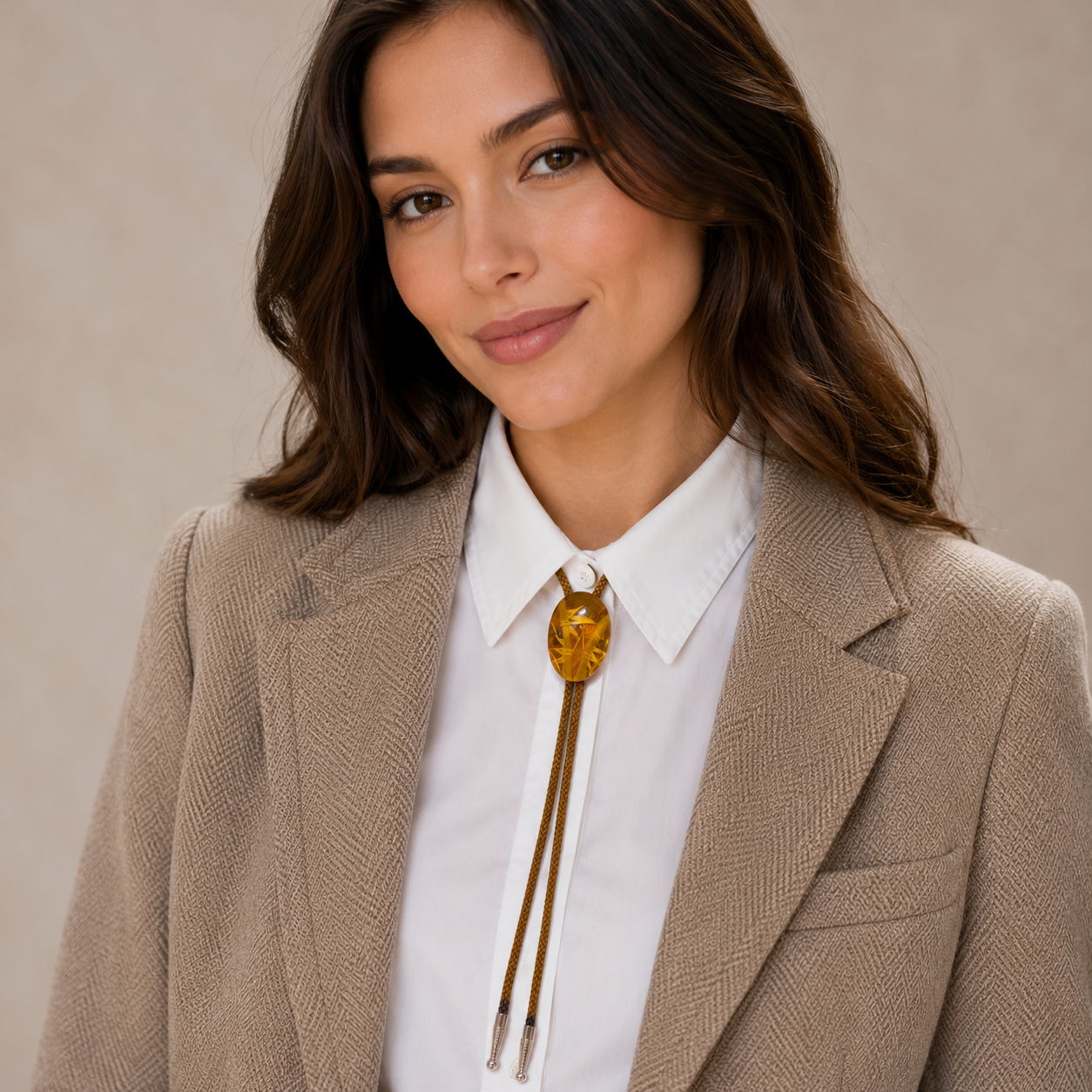 "Honey Bamboo" Vintage Bolo Tie