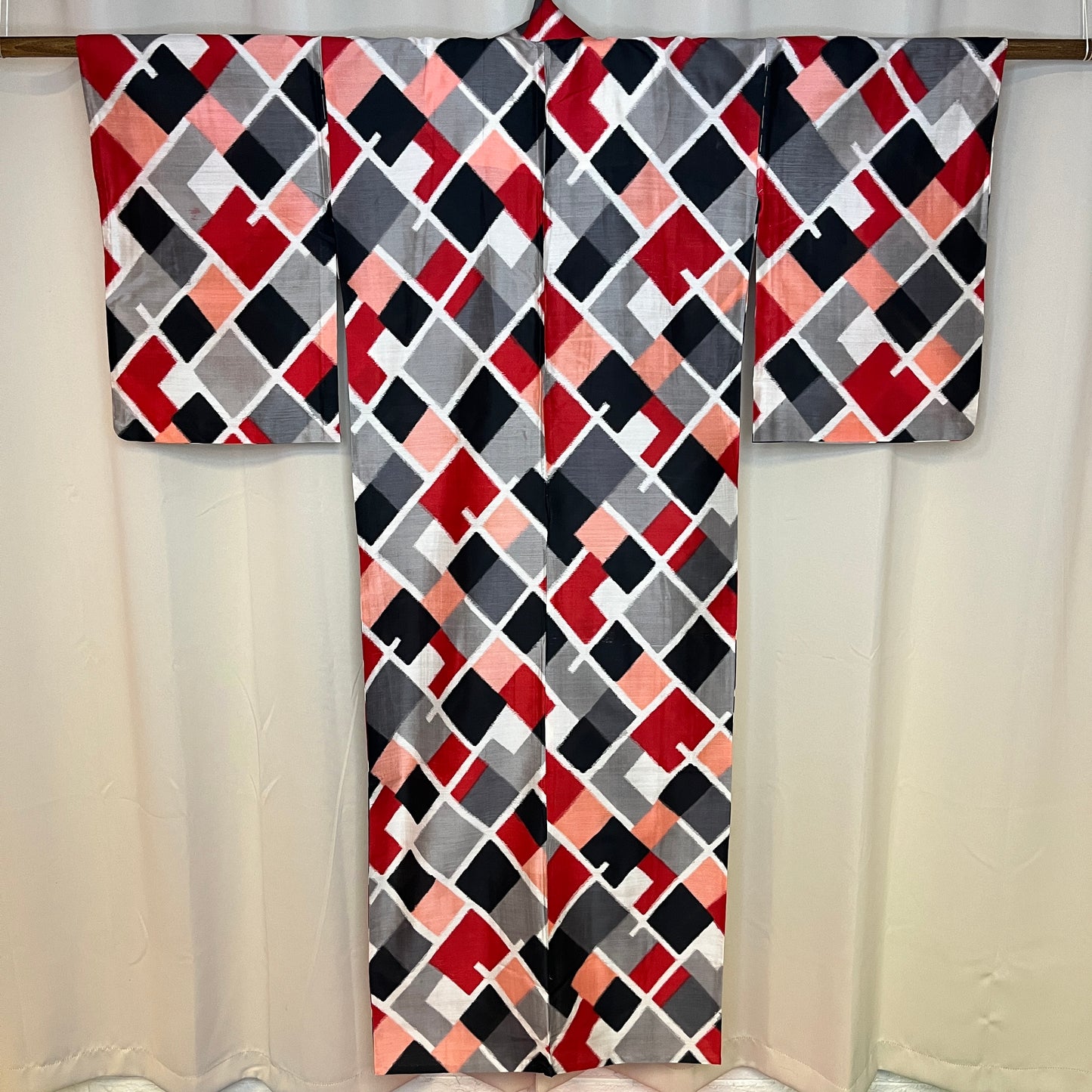 "Fair and Square" Vintage Meisen Kimono