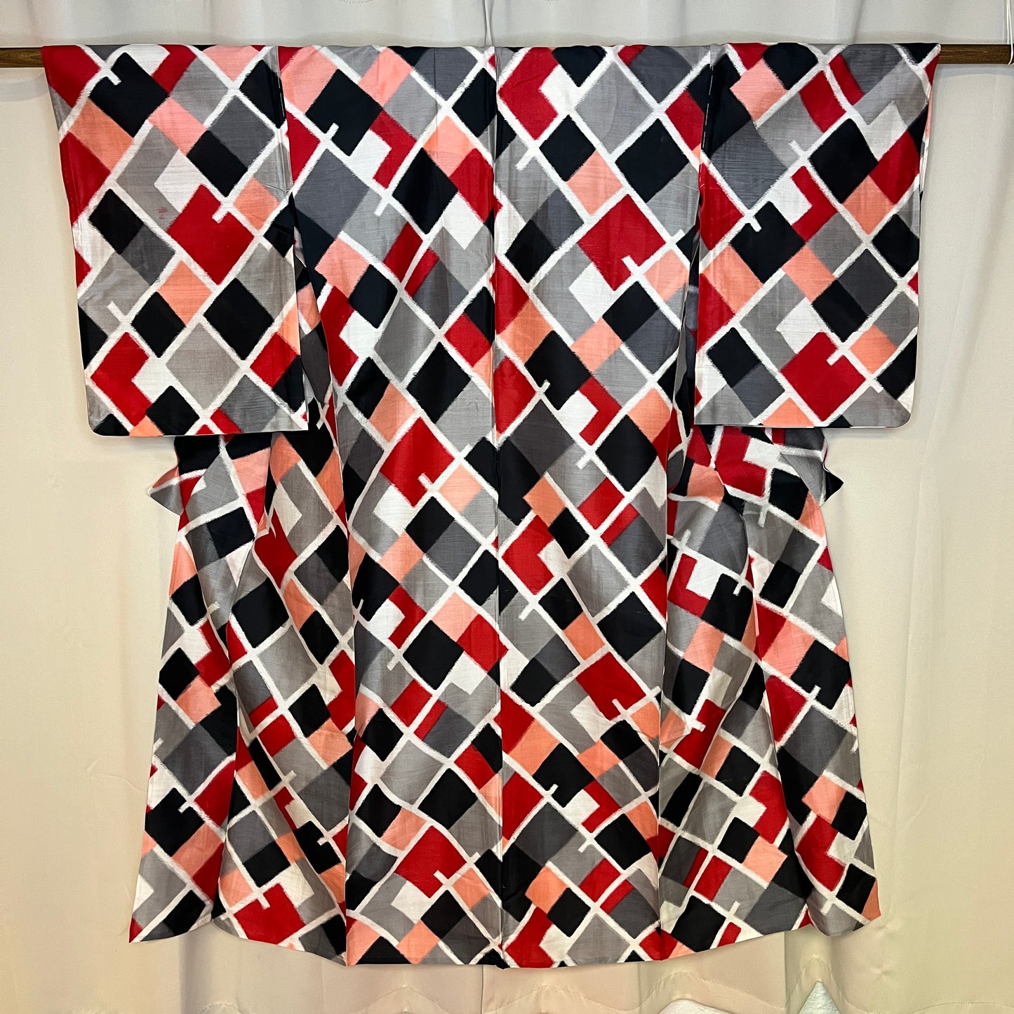 "Fair and Square" Vintage Meisen Kimono