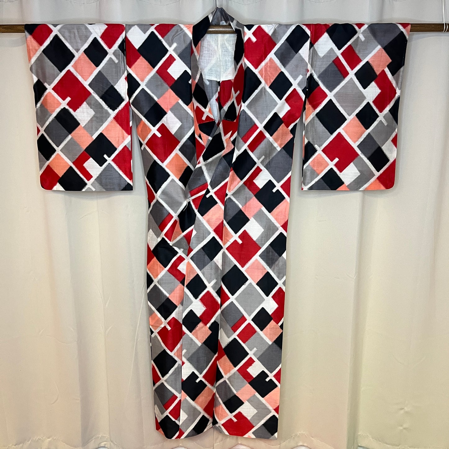 "Fair and Square" Vintage Meisen Kimono