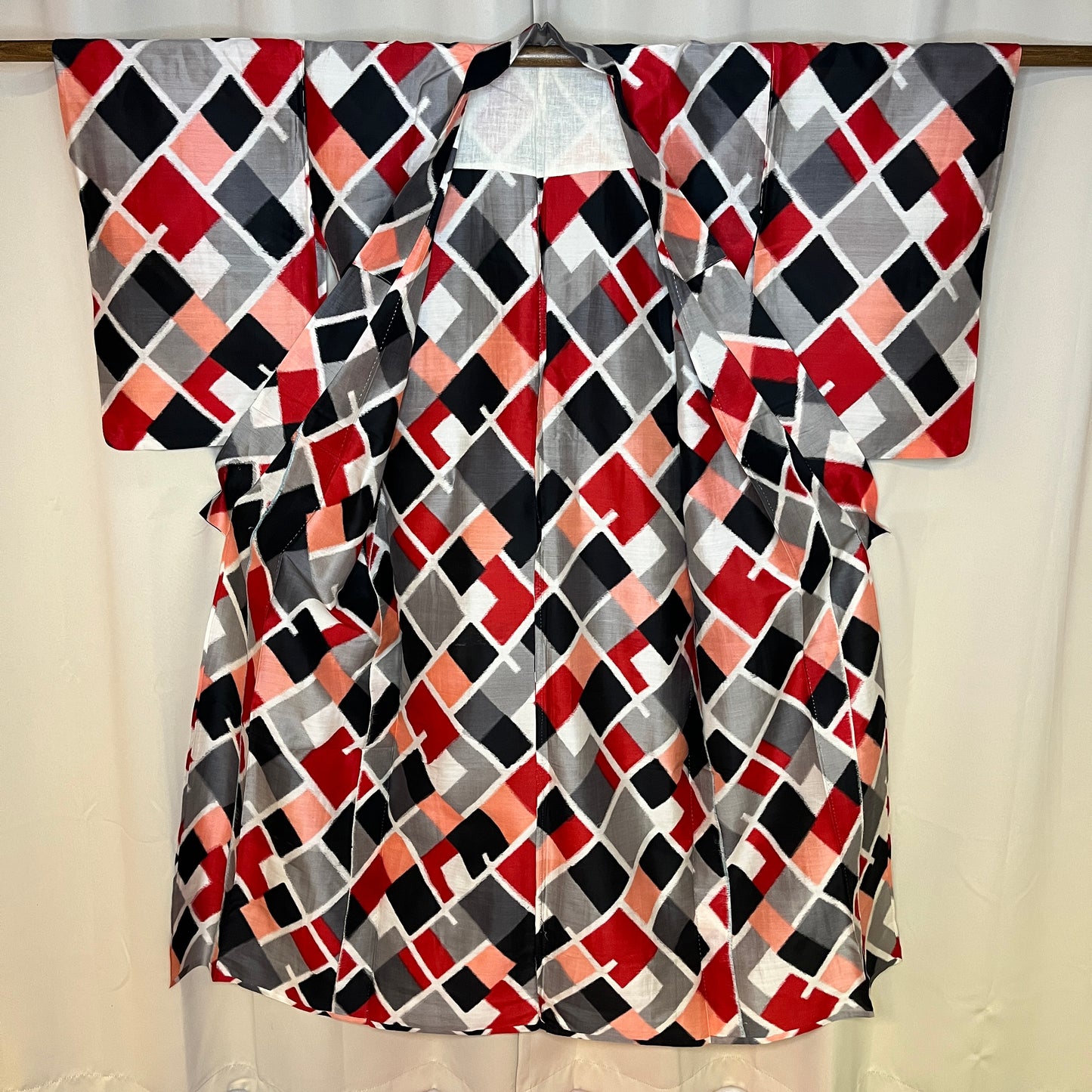 "Fair and Square" Vintage Meisen Kimono