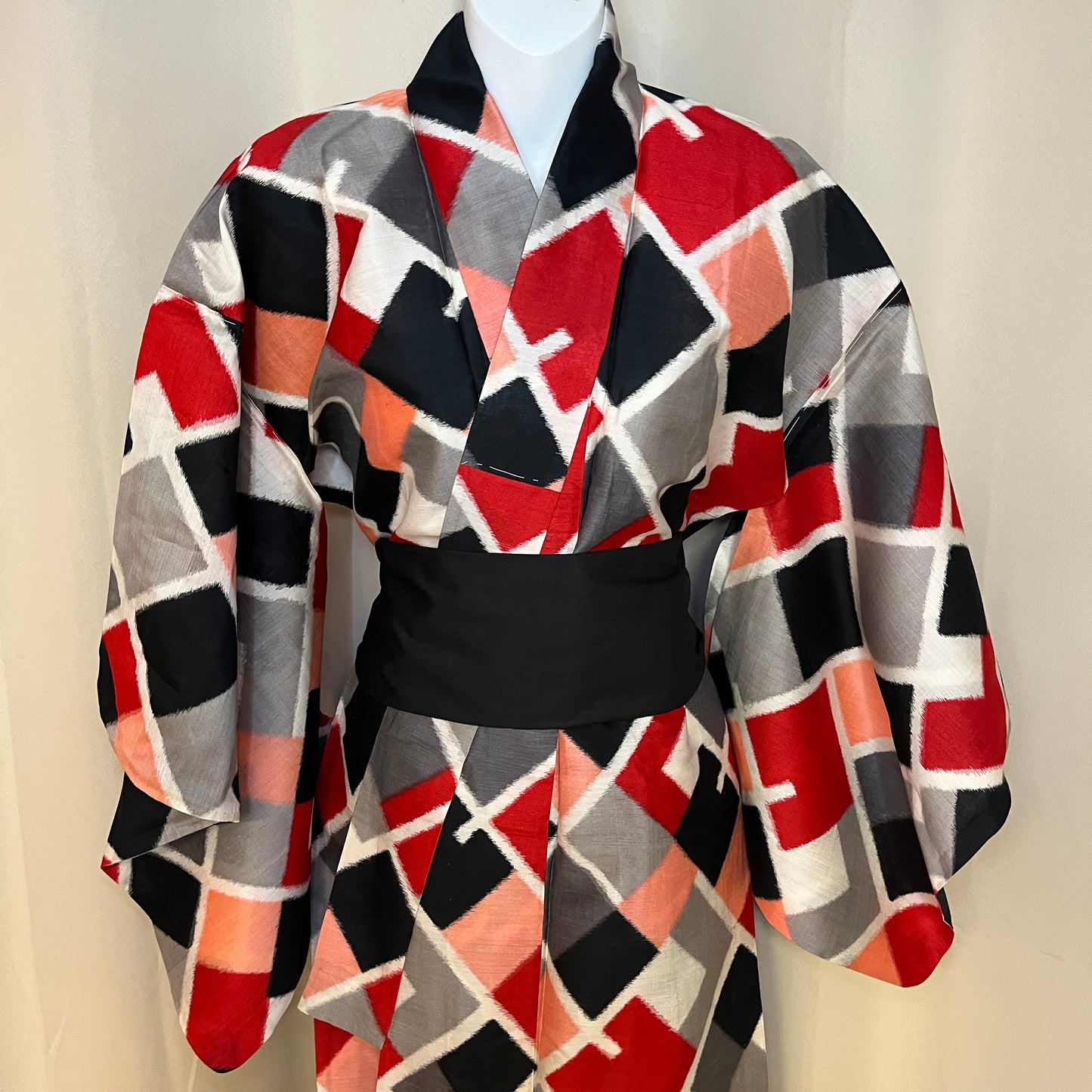 "Fair and Square" Vintage Meisen Kimono