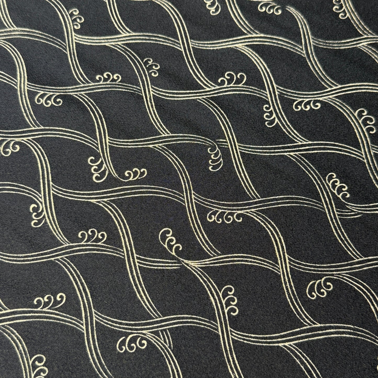 "Midnight Currents" Vintage Kimono Yardage