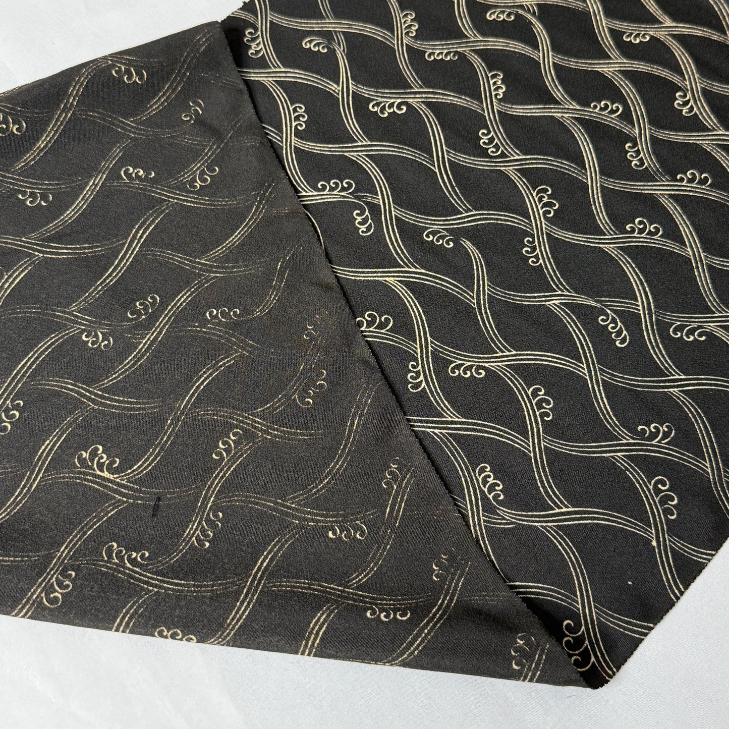 "Midnight Currents" Vintage Kimono Yardage