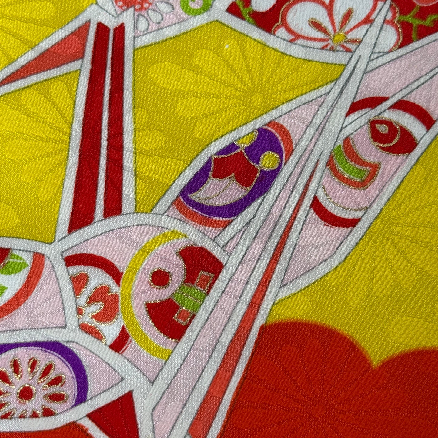"Origami Cranes" Vintage Kimono Yardage