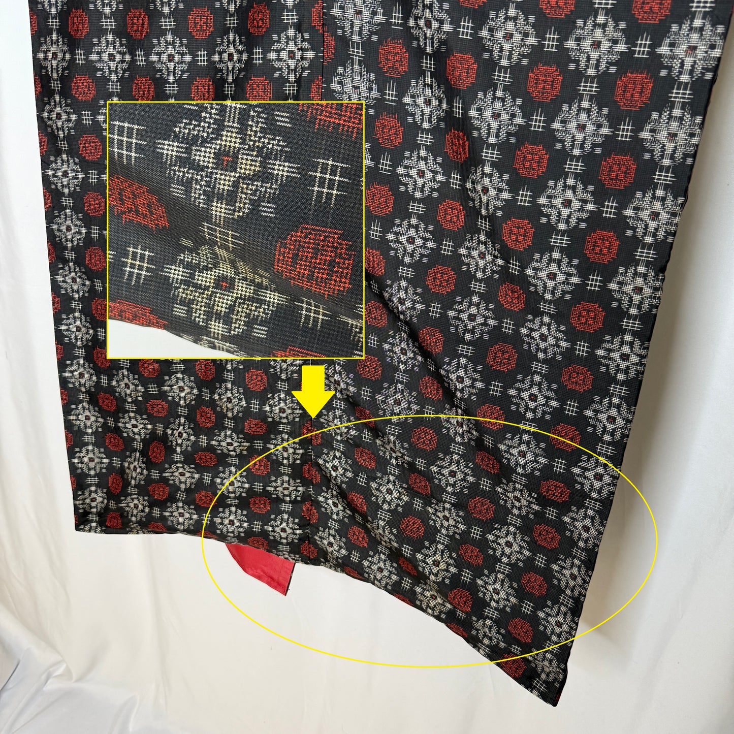 "Brick on Black" Japanique Robe