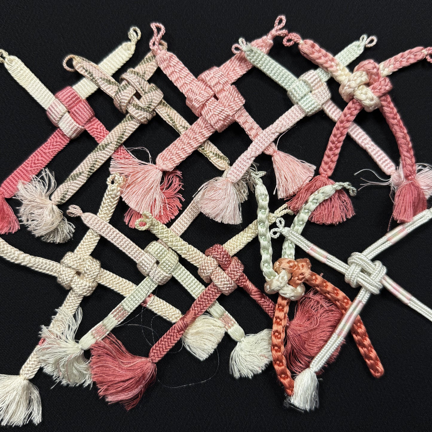 "Ten Pink Pairs" Haori Himo Bundle