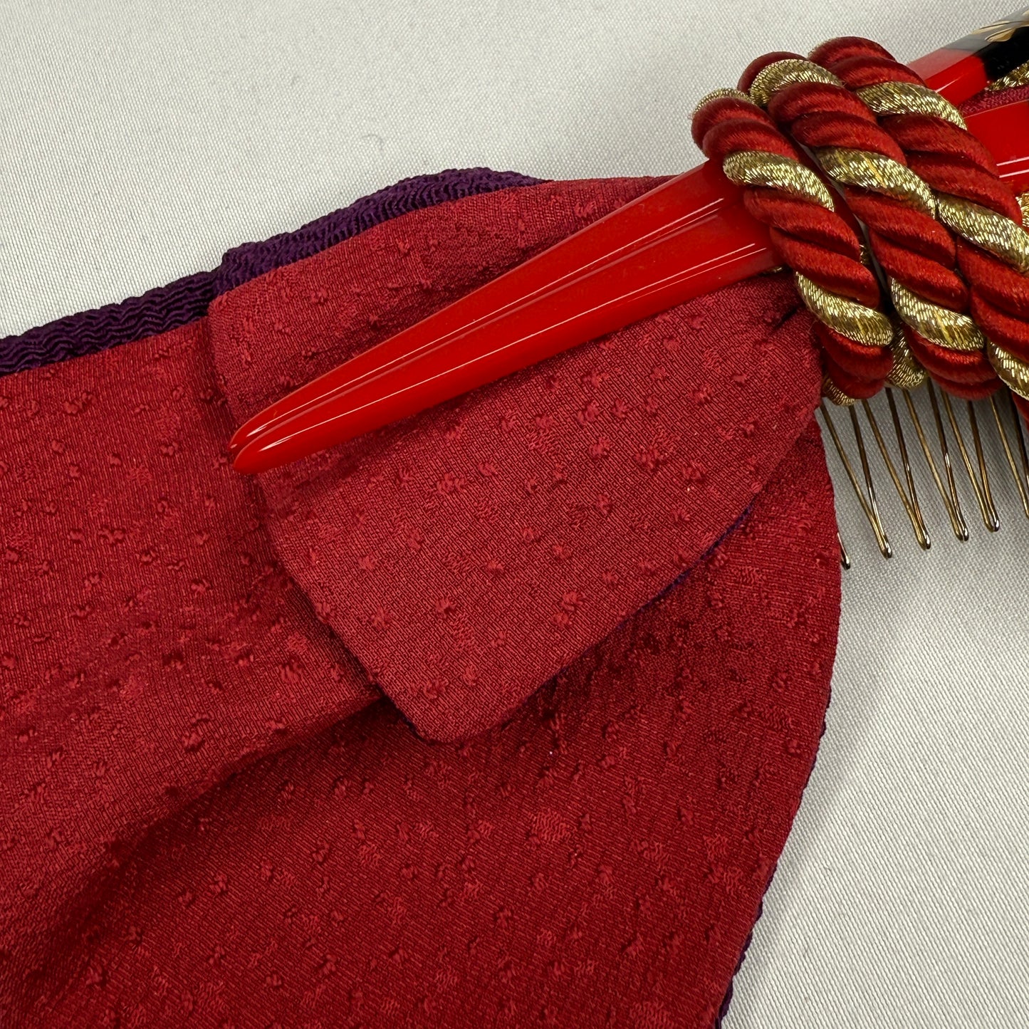 "Hair Stick Bow" Vintage Kanzashi Comb