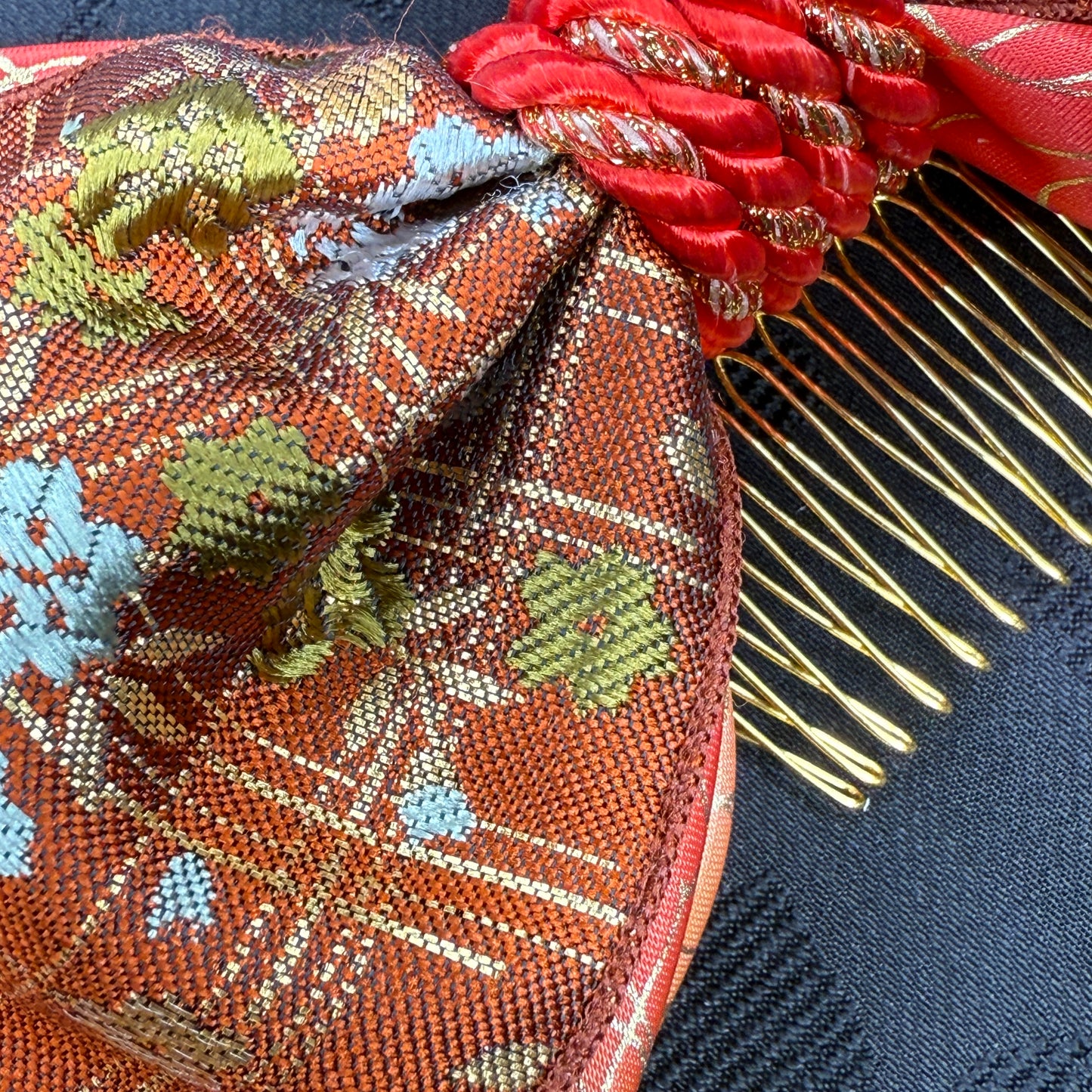 "Autumn Sunset" Vintage Kanzashi Comb