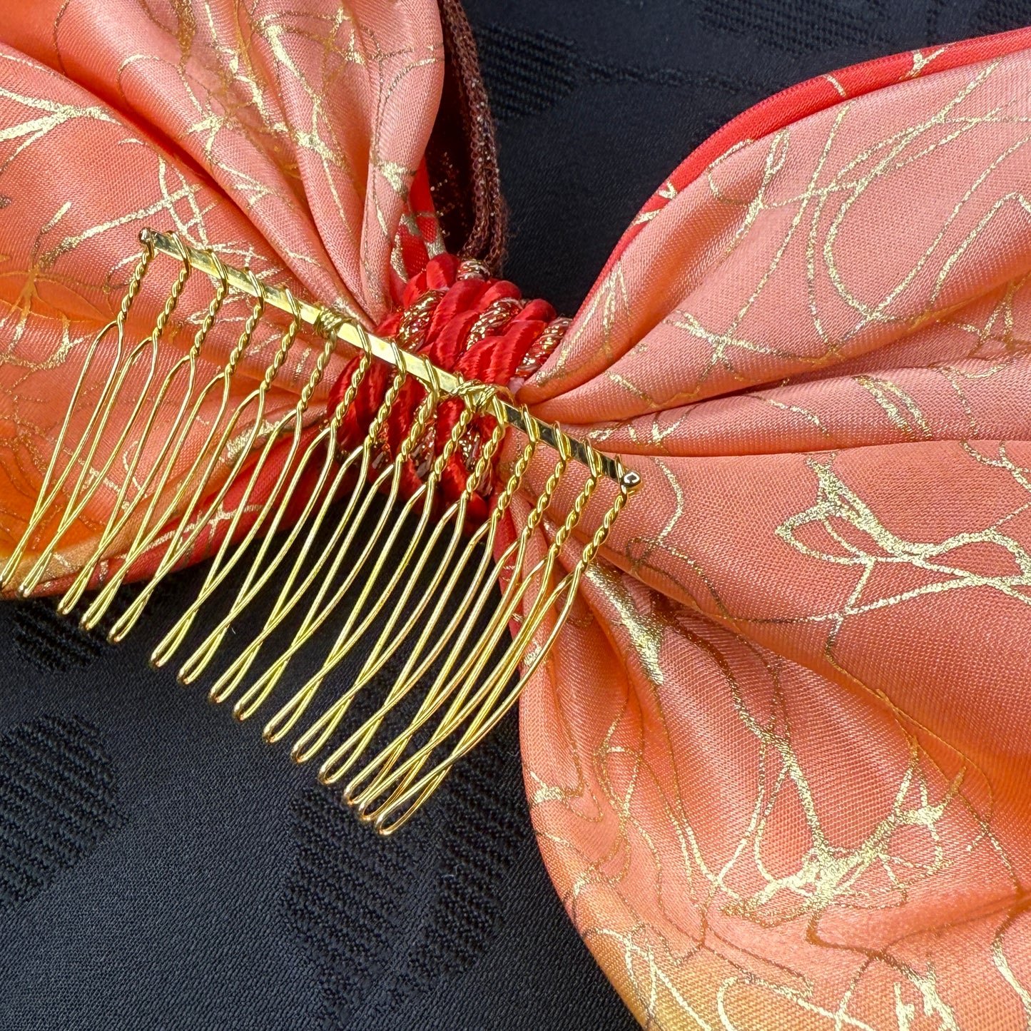 "Autumn Sunset" Vintage Kanzashi Comb