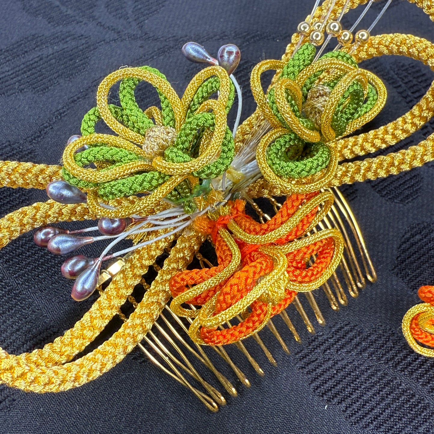 "Three Piece" Vintage Kanzashi Comb