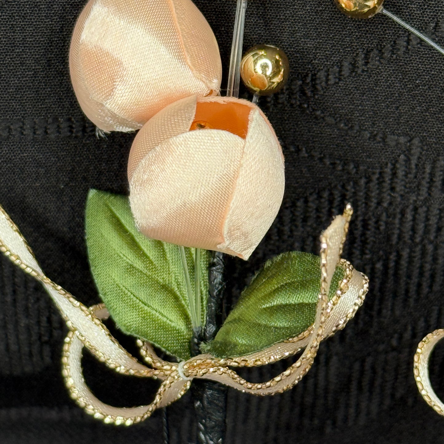 "Peach Blossoms" Vintage Kanzashi Hair Pins