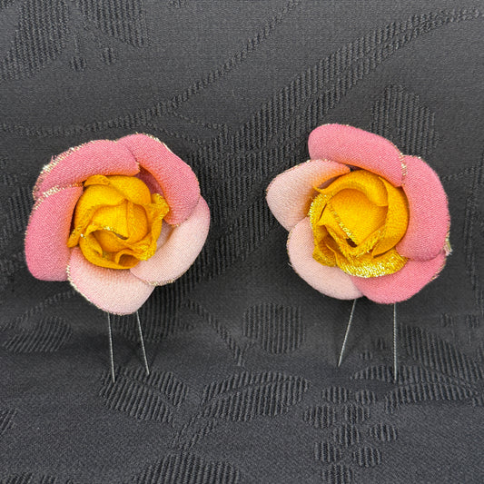 "Sun Petals" Vintage Kanzashi Hair Pins