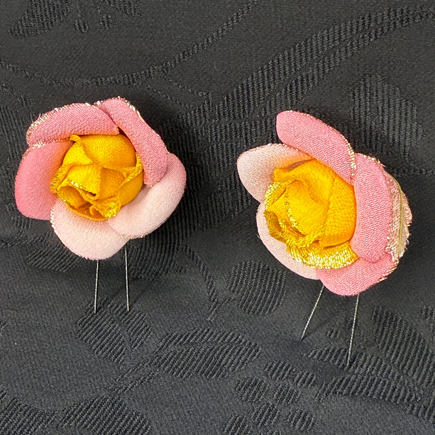 "Sun Petals" Vintage Kanzashi Hair Pins