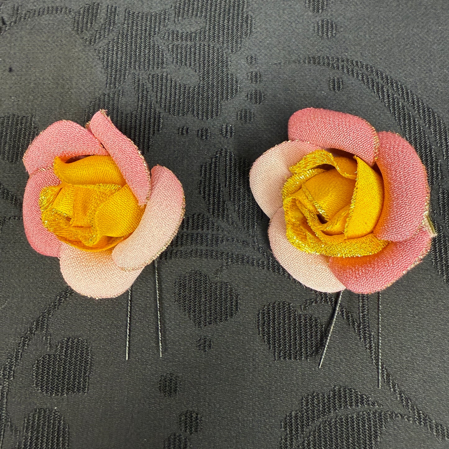 "Sun Petals" Vintage Kanzashi Hair Pins