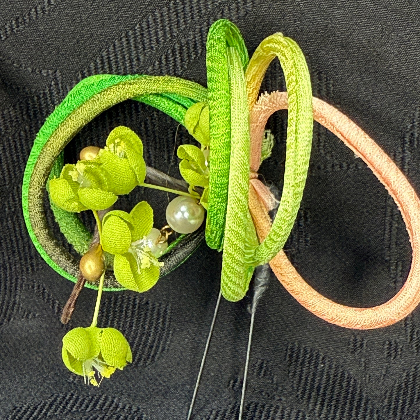"Citrus Spiral" Vintage Kanzashi Hair Pins