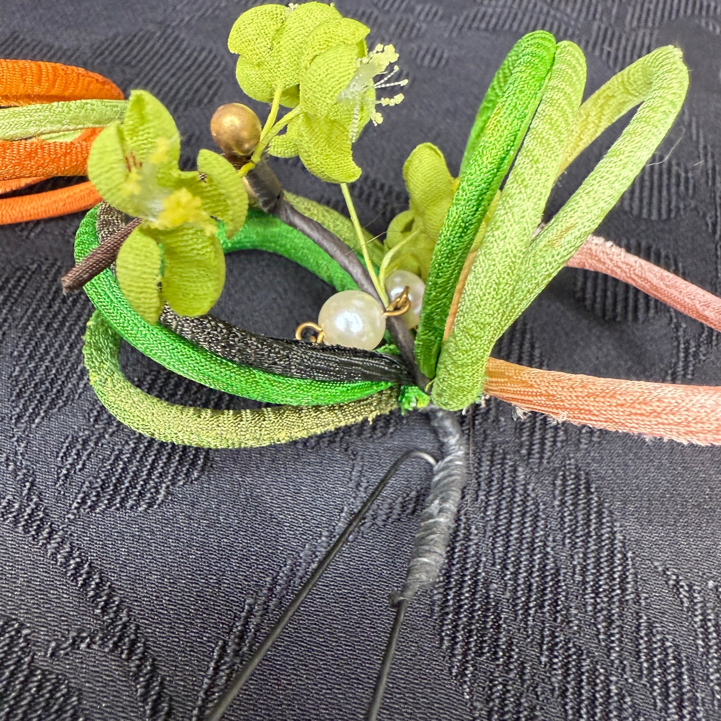 "Citrus Spiral" Vintage Kanzashi Hair Pins