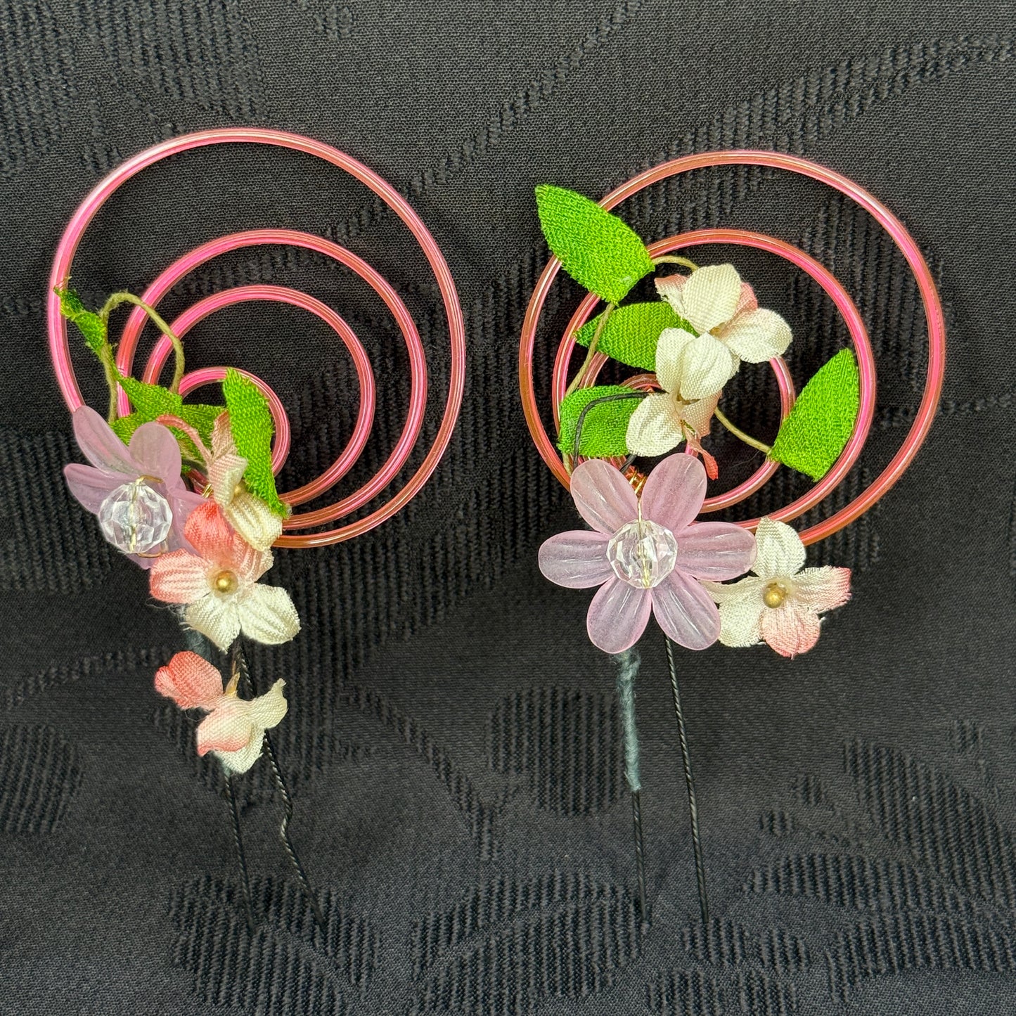 "Candy Blooms" Vintage Kanzashi Hair Pins