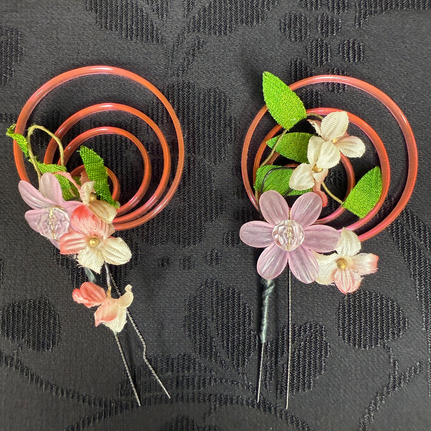 "Candy Blooms" Vintage Kanzashi Hair Pins
