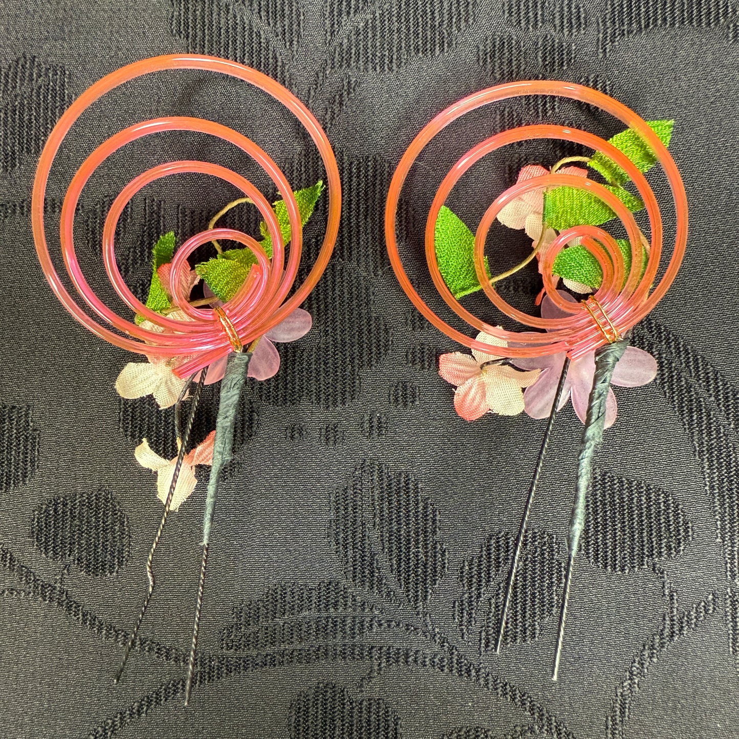 "Candy Blooms" Vintage Kanzashi Hair Pins