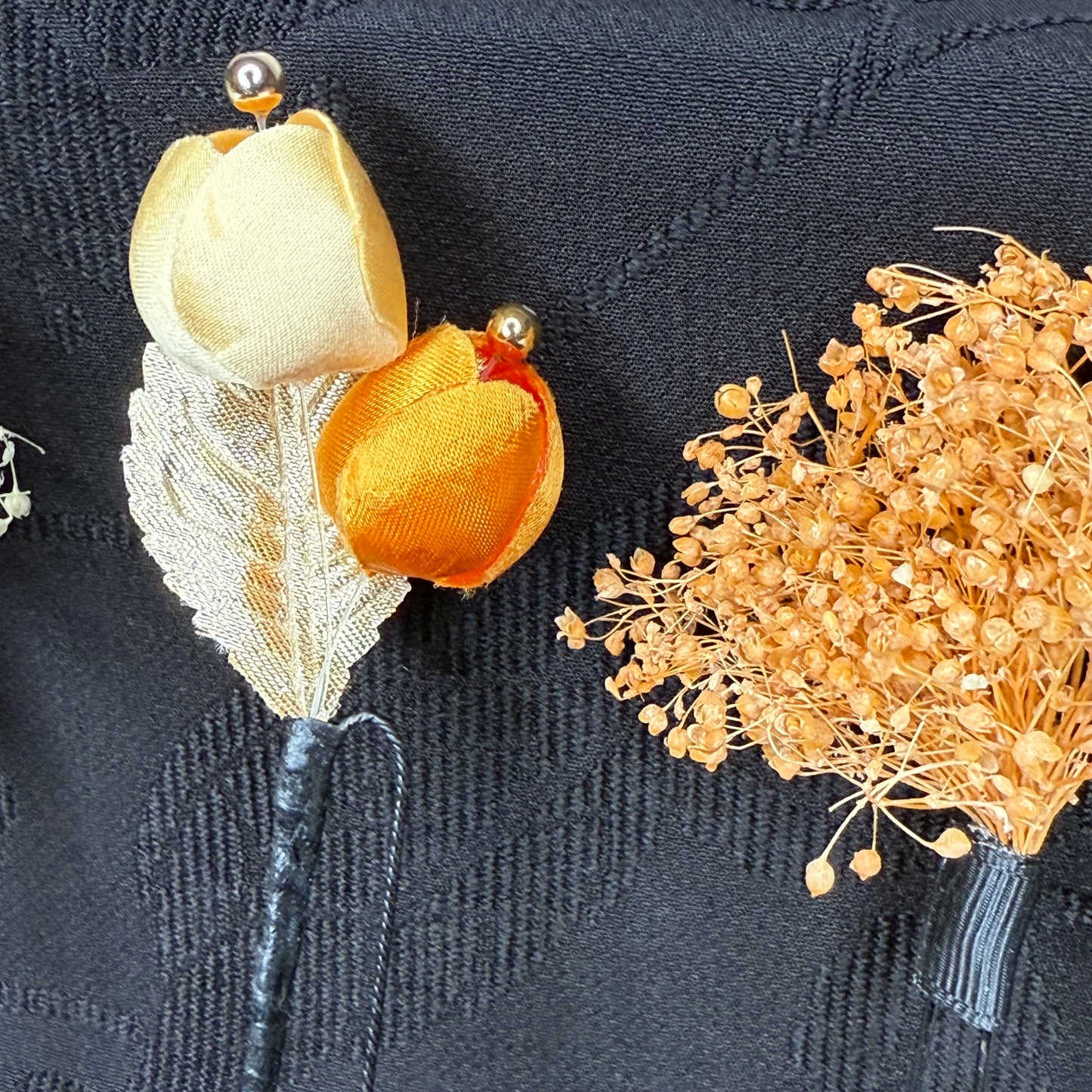 "Harvest Glow" Vintage Kanzashi Hair Pins