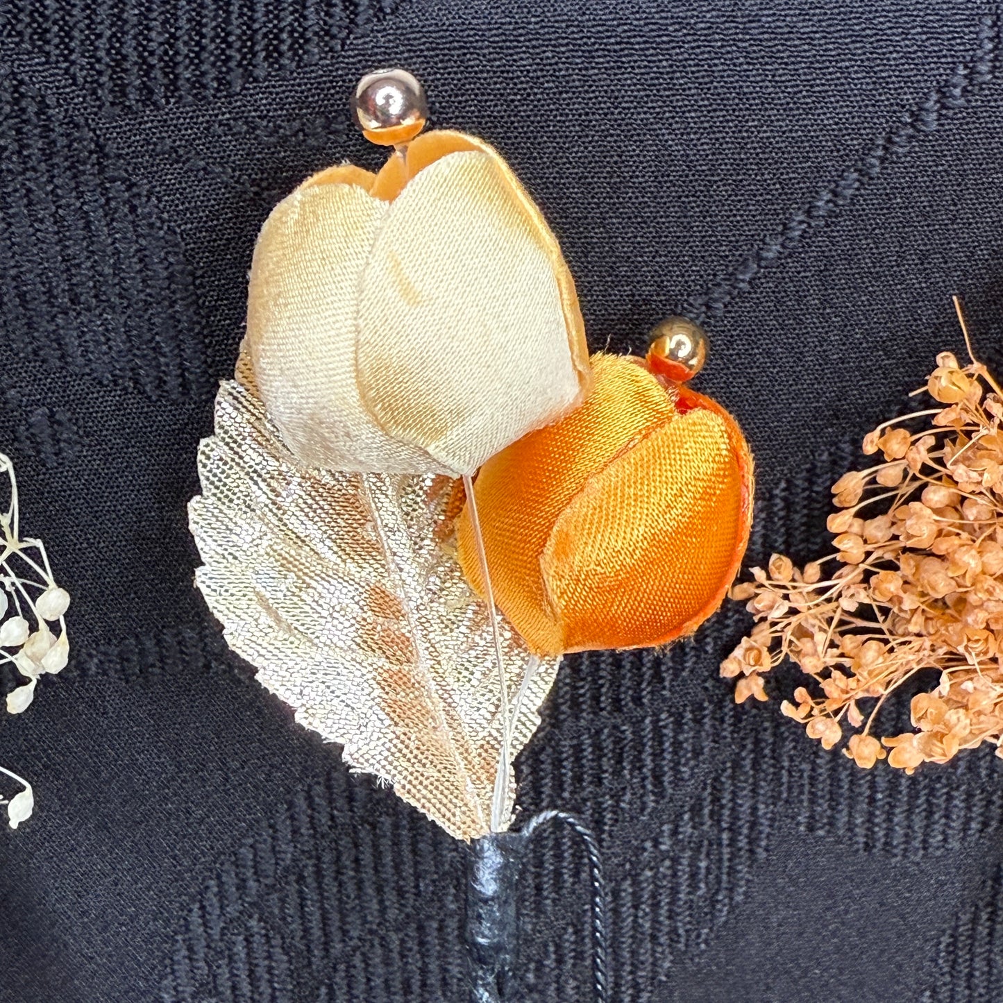 "Harvest Glow" Vintage Kanzashi Hair Pins
