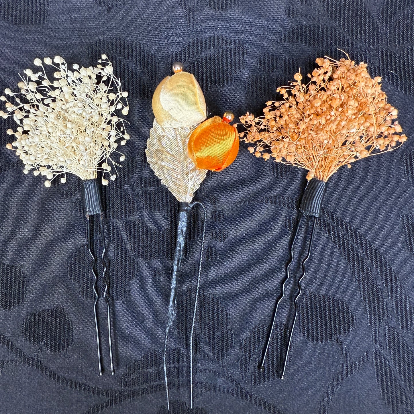 "Harvest Glow" Vintage Kanzashi Hair Pins