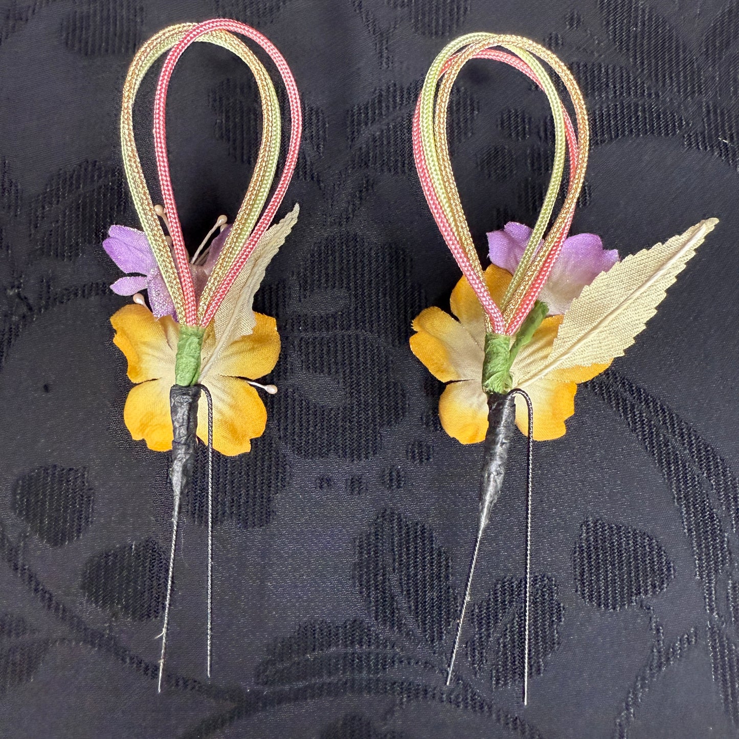 "Hikari no Hana" Vintage Kanzashi Hair Pins