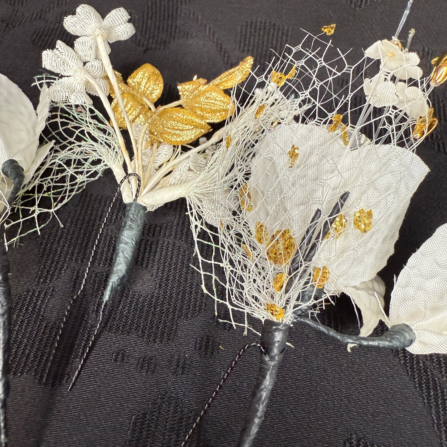 "Winter Bride" Vintage Kanzashi Hair Pins