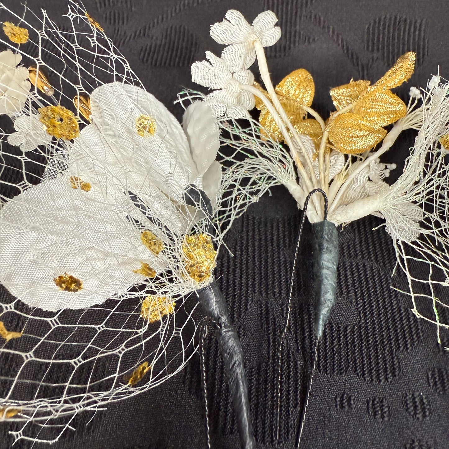 "Winter Bride" Vintage Kanzashi Hair Pins
