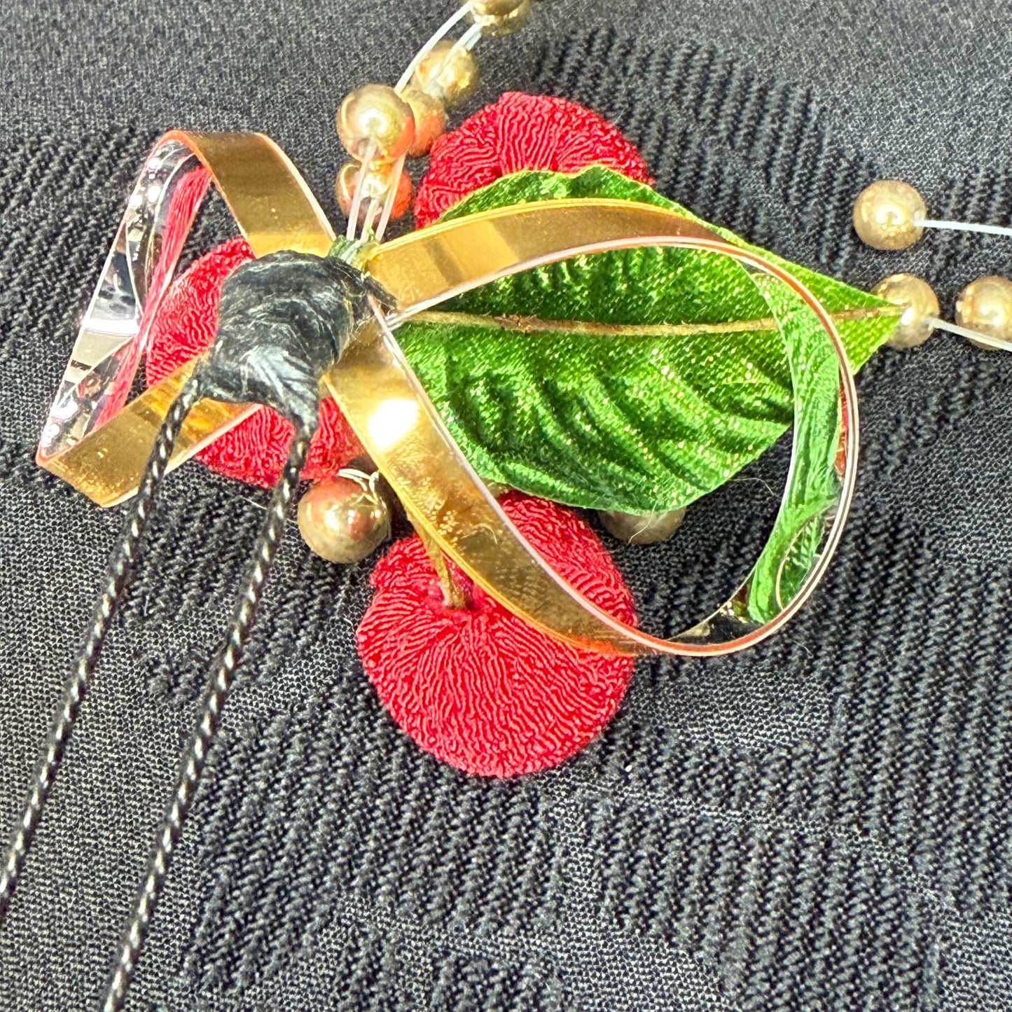 "Holly Berries" Vintage Kanzashi Hair Pins