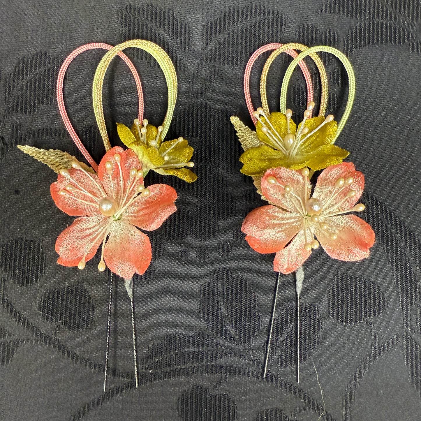 "Sakura Dawn" Vintage Kanzashi Hair Pins