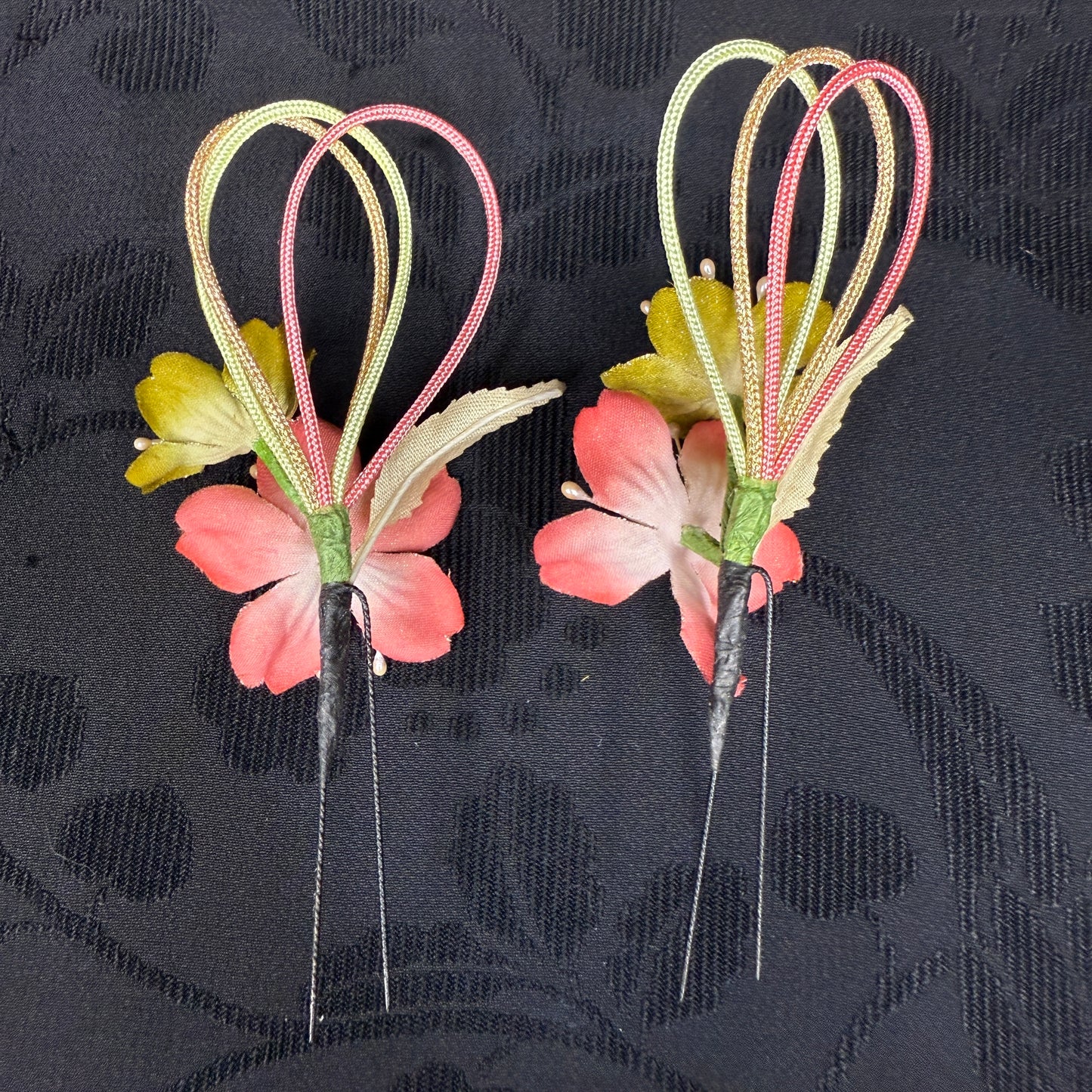 "Sakura Dawn" Vintage Kanzashi Hair Pins