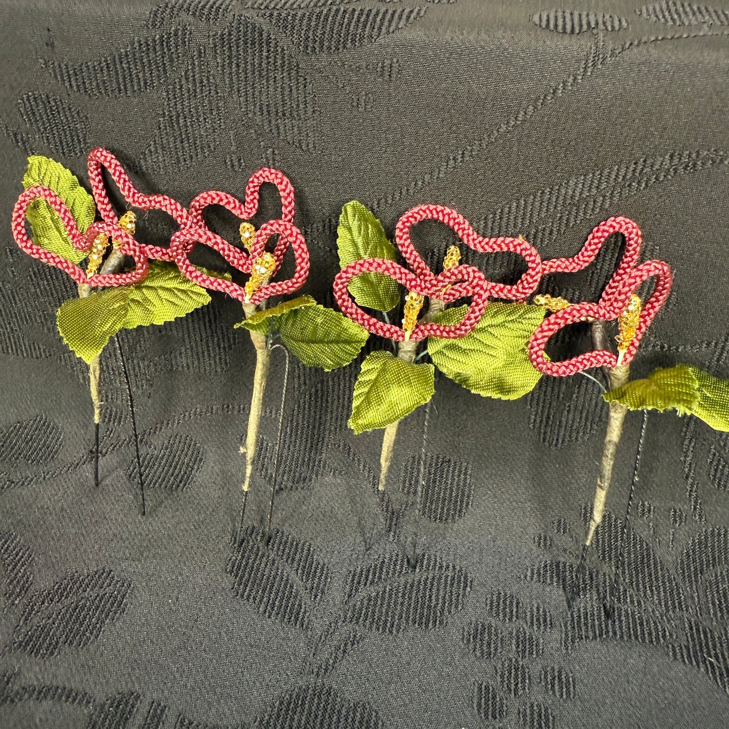 "Heart Loops" Vintage Kanzashi Hair Pins