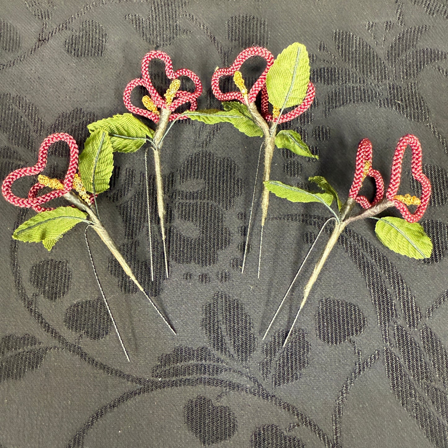 "Heart Loops" Vintage Kanzashi Hair Pins