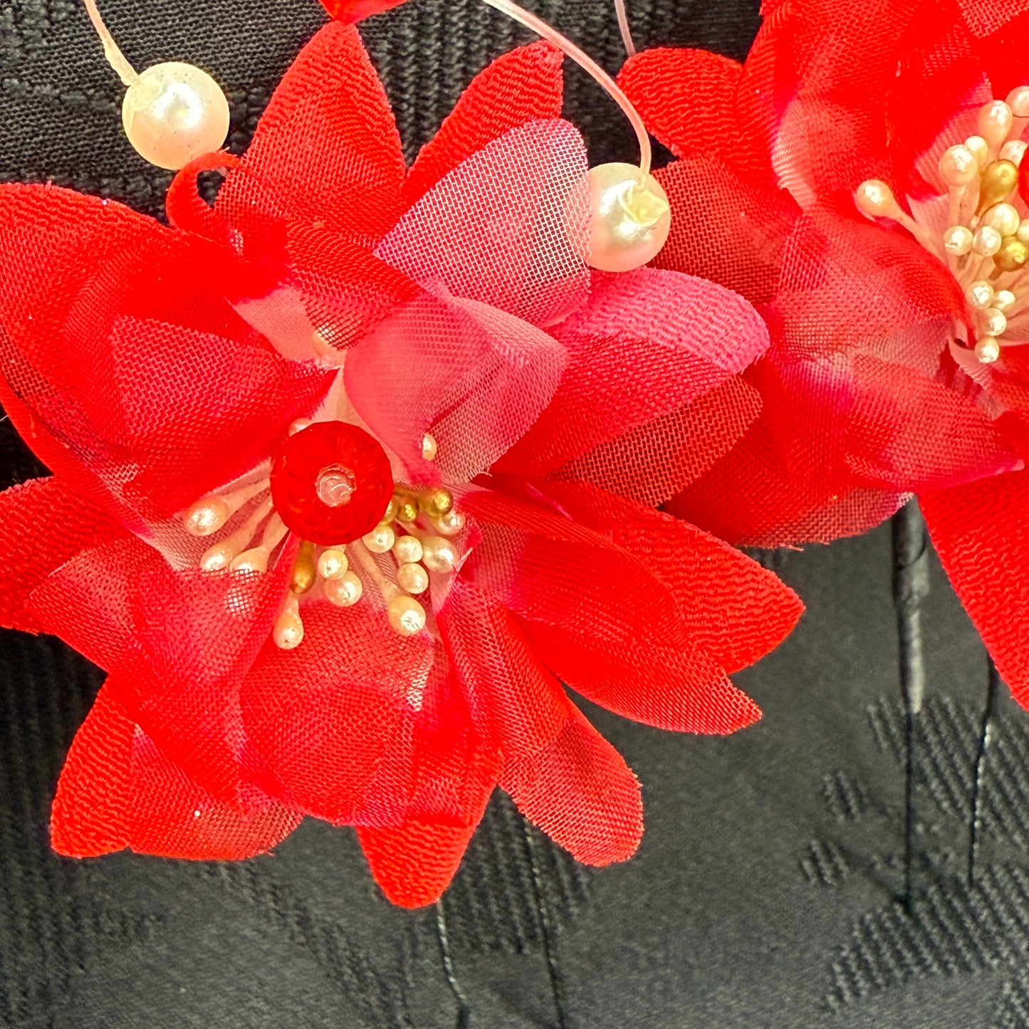 "Fire Blossom" Vintage Kanzashi Hair Pins