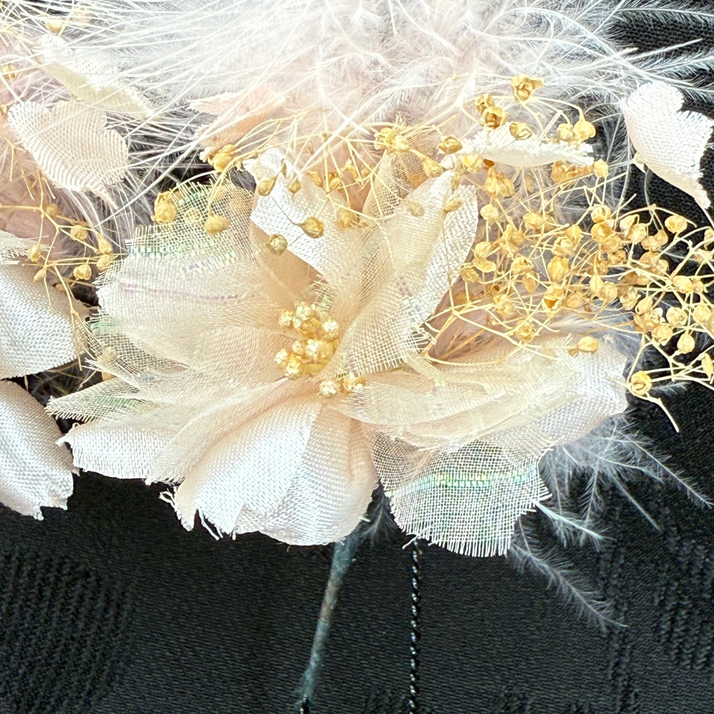 "Featherlight Elegy" Vintage Kanzashi Hair Pins