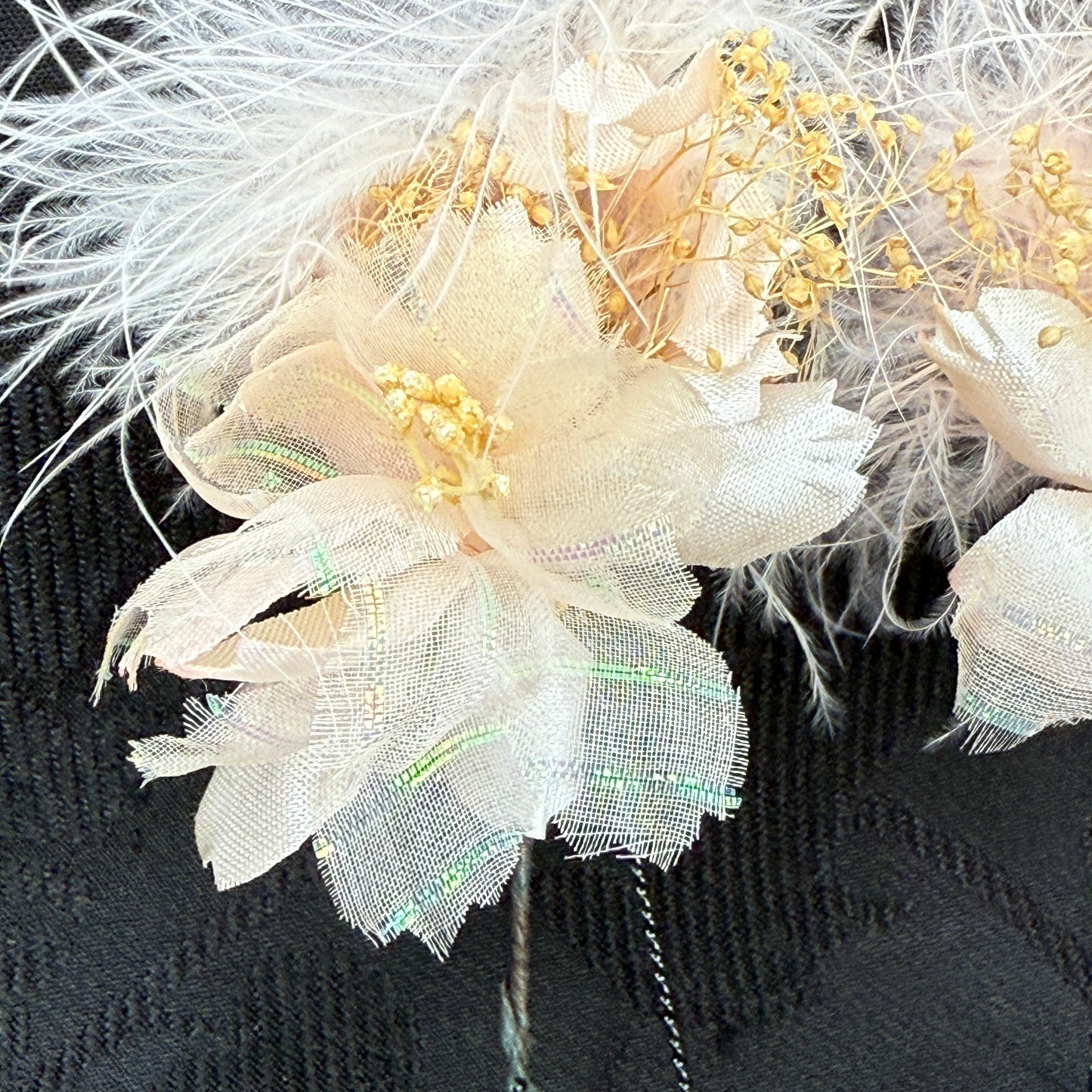 "Featherlight Elegy" Vintage Kanzashi Hair Pins